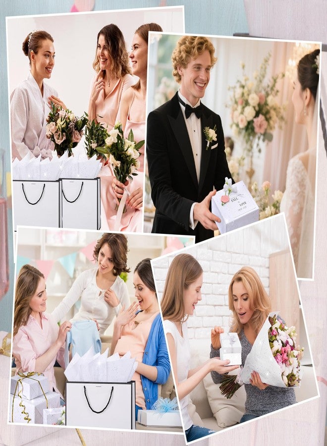 woric 135 Sheets White Tissue Paper for Gift Bags 20 x 14 Inch Glitter Tissue Paper for Birthday Baby Shower Wedding Valentine's Day Decor Art DIY Crafts - Image 5